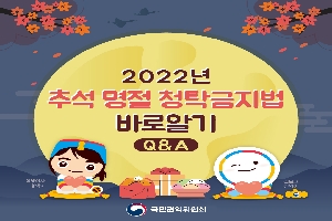 2022년 추석 명절 청탁금지법 바로알기 boardEdit37