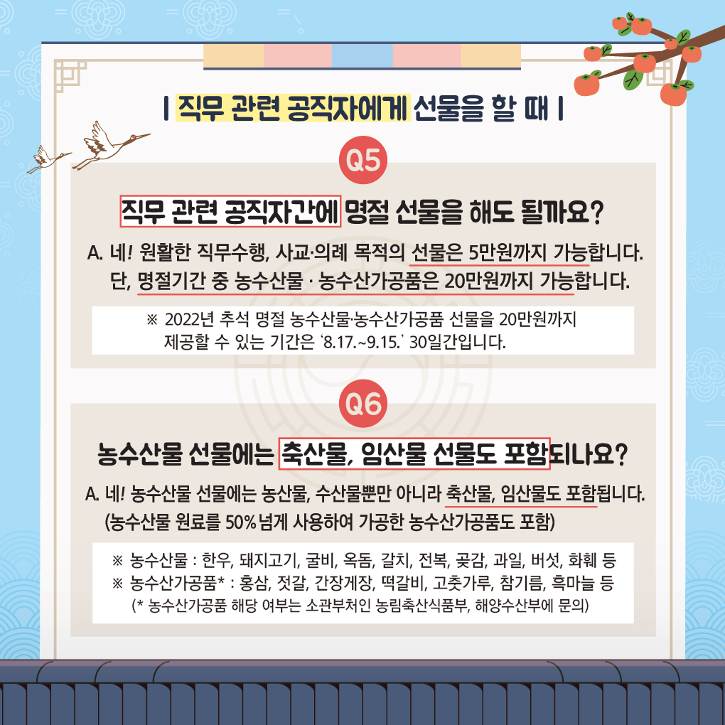 2022년 추석 명절 청탁금지법 바로알기 