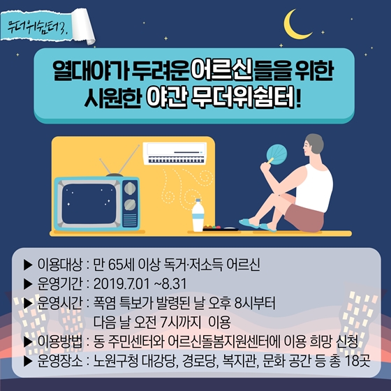 폭염에 꼭 알아두어야 할
전국 무더위 쉼터 정보