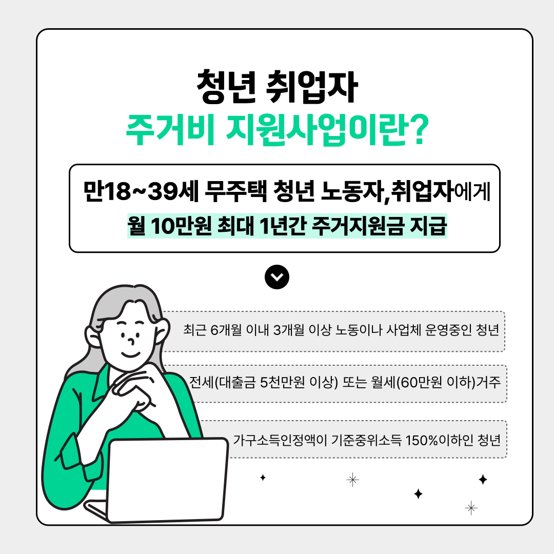 청년 취업자 주거비 지원사업 추가모집 