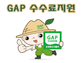 GAP 수수료지원 문구와 캐릭터