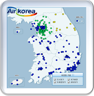 airkorea 홈페이지 이미지