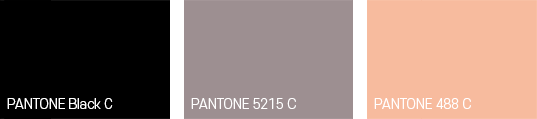 뚱이 색상 PANTONE Black C, PANTONE 5215 C, PANTONE 488 C