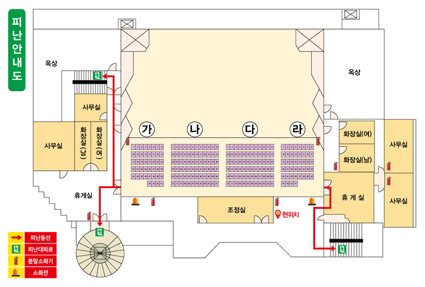 소극장 대피안내도