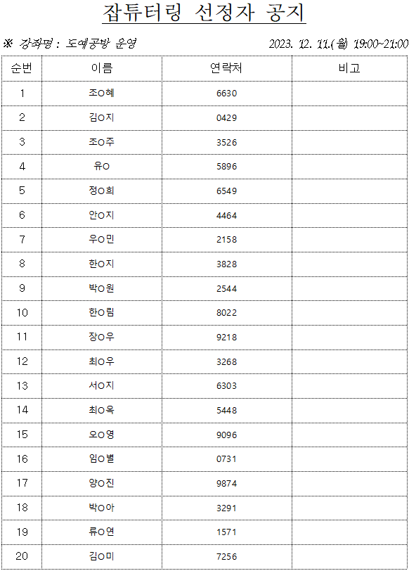 도예공방운영 선정자.png 이미지입니다.