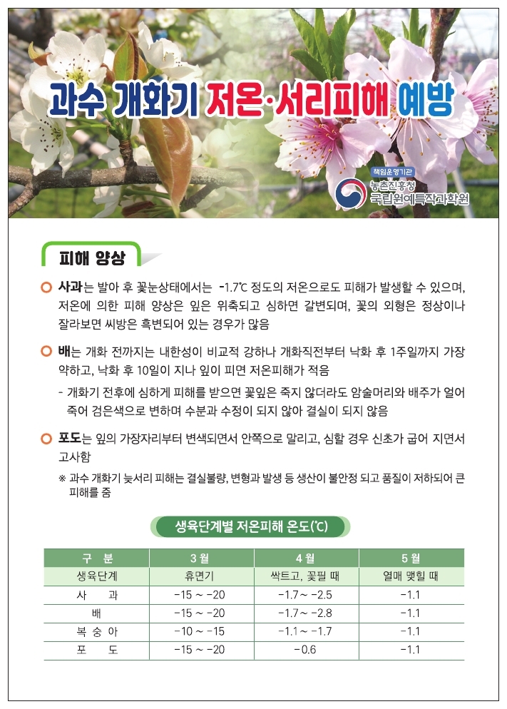 과수 개화기 저온서리피해 예방.pdf_page_1.jpg 이미지입니다.